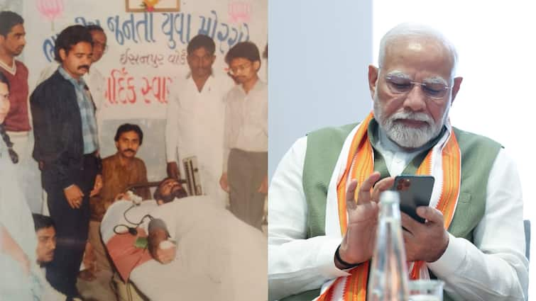 PM Modi's old photo went viral on social media amid BJP's ally campaign know the story behind it पीएम मोदी की ये पुरानी फोटो जमकर हो रही वायरल, जान लें इसके पीछे की पूरी कहानी