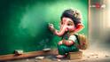 Ganesh Chaturthi 2025: AI రూపొందించిన బాల గణేష్  అందమైన ఫొటోలు,  స్కూల్ కి వెళ్లి బుద్ధిగా చదువుకుంటున్నాడు చూడండి!