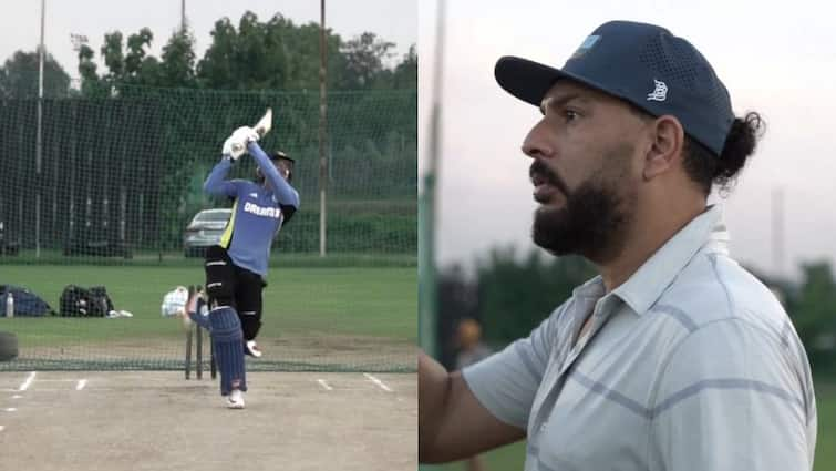 Abhishek Sharma birthday yuvraj singh shared batting practice video hitting sixes Watch: अभिषेक शर्मा के छक्कों से परेशान हुए युवराज! बर्थडे पर वीडियो शेयर दिलचस्प अंदाज में दी बधाई