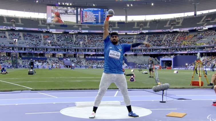 Sachin Sarjerao Khilari wins silver sets asian record Mens shot put F46 event at paris-paralympics 2024  Paris Paralympics 2024: Sachin Khilari Adds To India's Medal Tally, Sets Asian Record Enroute To Silver In Men's Shot Put F46