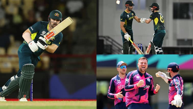 australia beat scotland by 7 wickets created history by scoring highest powerplay score in t20i travis head 80 runs aus vs sco t20 6 ओवर में बना डाले 113 रन, फिर 9 ओवर में चेज किए 154 रन; ट्रेविस हेड की पारी और ऑस्ट्रेलिया की जीत से सब हैरान