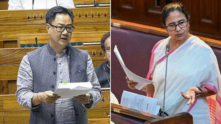 Kiren Rijiju Slams Mamata Banerjee Over Old Letter Seeking Fast Track Court For Rape Cases Rijiju Slams Mamata Over Old Letter Seeking Fast-Track Courts For Rape Cases: 'Ignored Most Sacred Duty...'