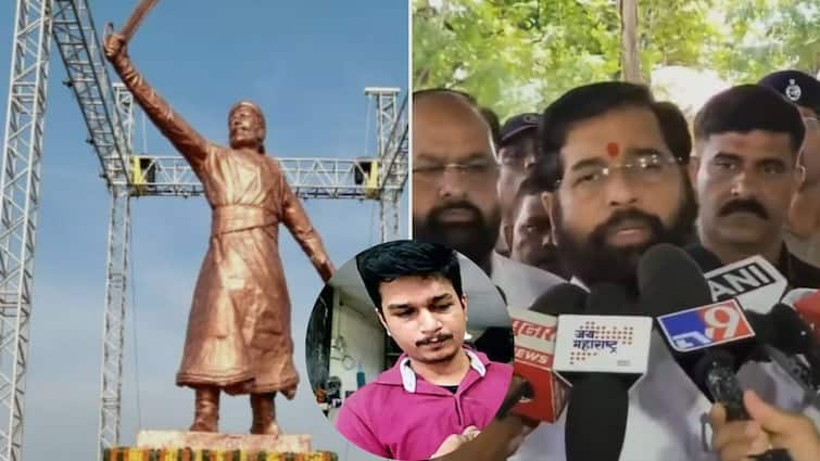 CM Eknath Shinde Reaction On Sculptor Jaydeep Apte Arrest of Shivaji statue that collapsed in Maharashtra Eknath Shinde: पळून पळून कुठे जाणार होता?; जयदीप आपटेला अटक झाल्यानंतर CM शिंदेंचा इशारा