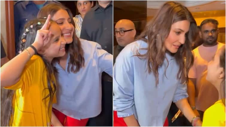 Anushka Sharma Meets Fangirl Reacts As Bodyguard Blocks paparazzi watch viral video Anushka Sharma’s Sweet Encounter With A Fangirl, Her Reaction As Bodyguard Blocks The Paps Win Over the Internet