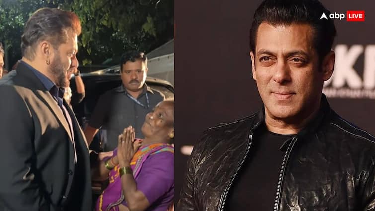 Salman Khan Viral Video with Old Lady superstar gave her lots of respect watch Bigg Boss 18 के सेट के बाहर सलमान खान से मिलीं बुजुर्ग फैन, दिया ढेर सारा आशीर्वाद, देखें वीडियो