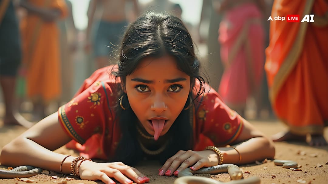 Sonbhadra News: नागिन बनी नीलम को देखने फिर लोगों की जुटी भीड़, इस बार युवती सांप के साथ आई सामने Sonbhadra Neelam turned serpent see Crowd gathered this time girl came forward snake ann Sonbhadra News: नागिन बनी नीलम को देखने फिर लोगों की जुटी भीड़, इस बार युवती सांप के साथ आई सामने