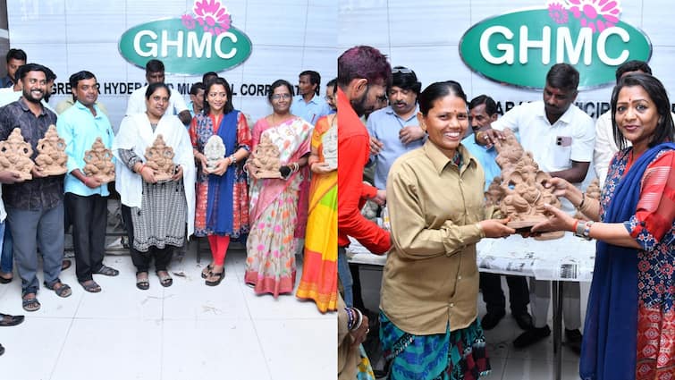 ghmc mayor distributed clay ganesh idols in hyderabad Clay Ganesh: 'పర్యావరణహిత మట్టి విగ్రహాలను పూజిద్దాం' - ఈసారి 3.50 లక్షల మట్టి విగ్రహాల పంపిణీ, మండపాల ఏర్పాటులో ఈ రూల్స్ తప్పనిసరి!