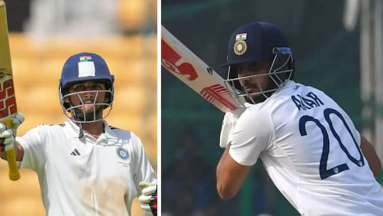 Duleep Trophy Akshar Patels brilliant performance  helped India D to come back  Musheer Khan ton carries India B to 202 Duleep Trophy: ముషీర్‌ నిలబడ్డాడు,అక్షర్‌ ఆదుకున్నాడు -రసవత్తరంగా దులీప్ ట్రోఫీ