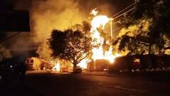 इथेनॉल से फुल टैंकर गया में पलटा, क्रेन से उठाने के दौरान लगी भीषण आग, बड़ा हादसा टला