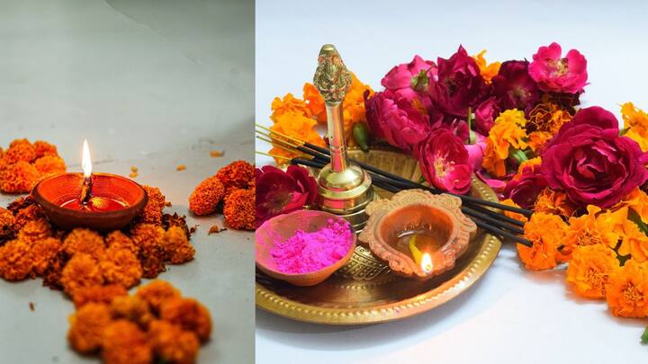 மலர்கள் கொண்டு அலங்கரிக்கலாம். குறைந்த ஒளி தரக்கூடிய விளக்குகளை (சீரியல் லைட்ஸ்) பயன்படுத்துவது இன்னும் அழகு சேர்க்கும். இந்த விளக்குகள் உங்கள் வீட்டில் ஒரு இடத்தில் வைத்துவிட்டால் உங்களுக்கு தேவைப்படும் போது அதை எரியவிடலாம். மனதிற்கு ரிலாக்ஸாக இருக்கும். வீடுகளில் பூக்களை மாலைகளாக கோர்த்து அலங்கரிக்கலாம்.
