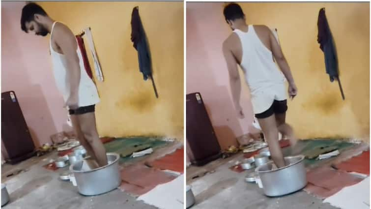 Jabalpur Momos video viral of kneading the dough Aata with legs in mp ANN Watch: जबलपुर में मोमोज के लिए पैरों से गूंथा जा रहा था आटा, वीडियो वायरल होने पर मचा हड़कंप