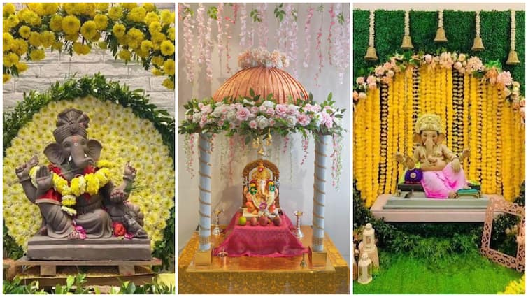 Celebrate Ganesh Chaturthi 2024 with beautiful floral decorations for your Ganpati mandapam Ganesh Chaturthi 2024: ఈసారి వినాయక చవితికి గణేషుడిని ఇలా పూలతో డెకరేట్ చేయండి