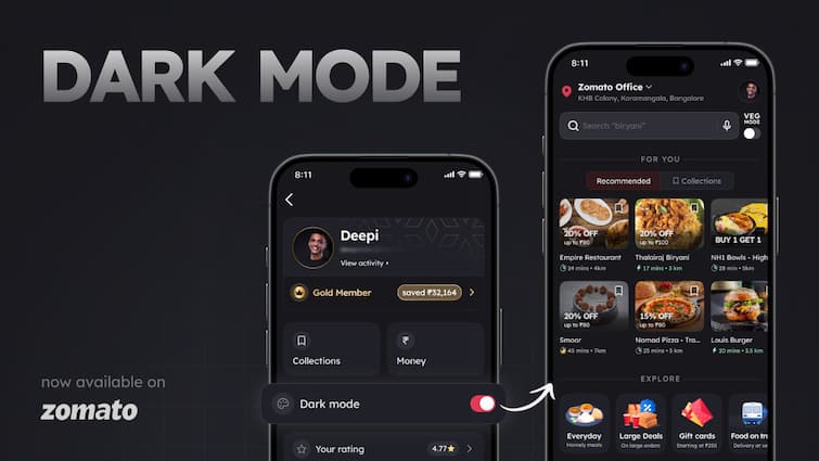 Zomato Dark Mode CEO Deepinder Goyal Tweet X Twitter How It Works Zomato Gets 'Dark Mode', CEO Deepinder Goyal Promises Full Rollout By Sunday: Here's How It Works