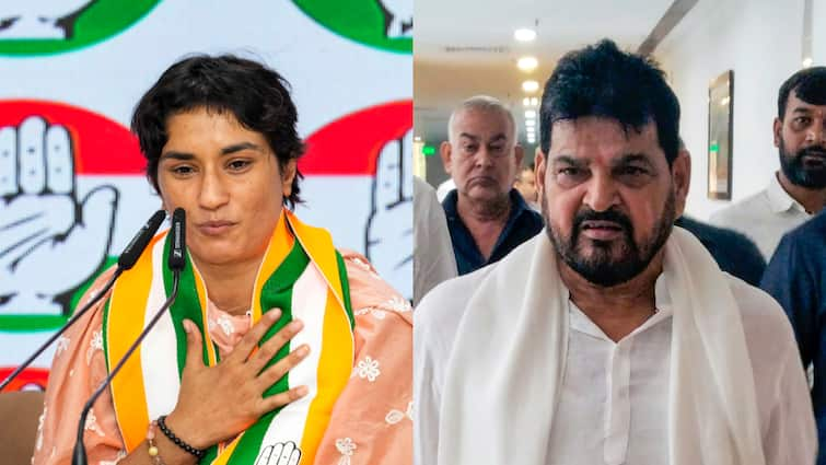 Haryana Election 2024 Brij Bhushan Sharan Singh Mocks Vinesh Phogat Bajrang Punia Congress BJP Haryana Polls: Brij Bhushan Mocks Vinesh Phogat, Bajrang Punia: ‘A Small BJP Candidate Will Defeat Them’