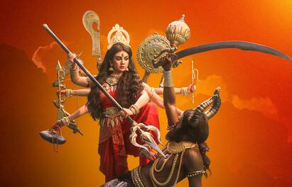 Mohishashur Mordini Mahalaya at OTT Platfrom for First Time Hoichoi Rajnandini Paul as Durga Mahalaya on OTT Platform: প্রথমবার ওয়েব সিরিজে মহিষাসুরমর্দিনী, মহালয়ার সকালে দুর্গারূপে আসছেন রাজনন্দিনী
