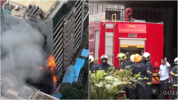 Mumbai building fire  Times Tower In Lower Parel Catches Fire firefighting Ops To Douse Blaze Underway Mumbai: Times Tower In Lower Parel Catches Fire, Ops To Douse Blaze Underway