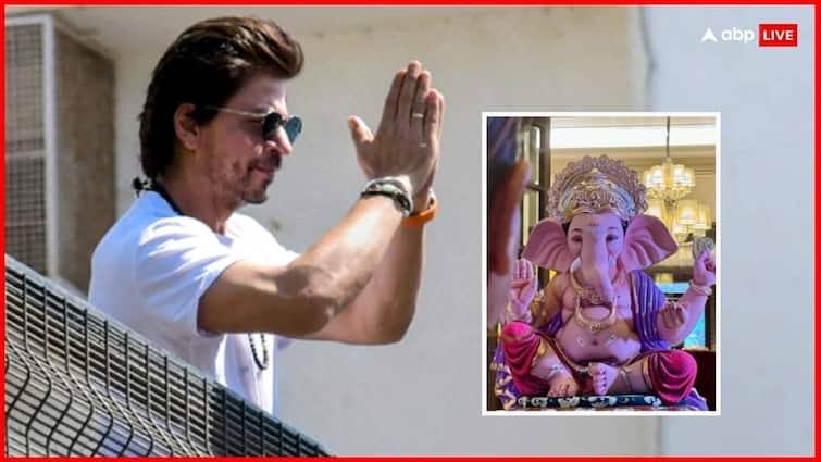 Shah Rukh Khan celebrates ganesh chaturthi 2024 bring ganpati bappa to home see photo Shah Rukh Khan के घर भी आए 'बप्पा', गणेश चतुर्थी पर सबके लिए मांगी दुआएं, देखें खूबसूरत तस्वीर