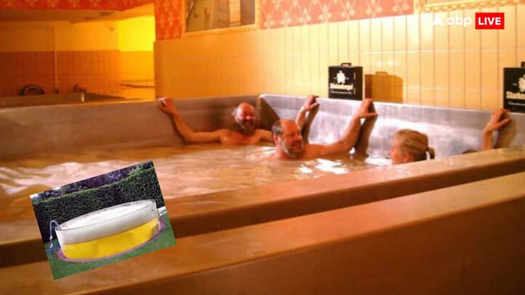 यहां बियर के स्विमिंग पूल में नहाते हैं लोग, हर कोई लेता है इसके मजे Here people take bath in the swimming pool of beer everyone enjoys it यहां बियर के स्विमिंग पूल में नहाते हैं लोग, हर कोई लेता है इसके मजे