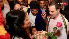 Rahul Gandhi in USA: राहुल गांधी पहुंचे अमेरिका तो एयरपोर्ट पर पूजा की थाली और गुलाब से हुआ स्वागत, लोग लगाने लगे 'इंडिया-इंडिया' के नारे