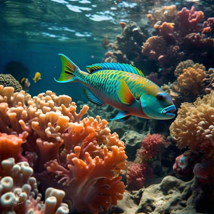 It is said that if you like colours then go to see the marine life. The creatures here show an amazing combination of genes. Here you get to see so many colourful animals that it is hard to believe. One of them is the parrot fish. Their shape and size make them look like fish, otherwise their colour and beak-like mouth gave them this name.