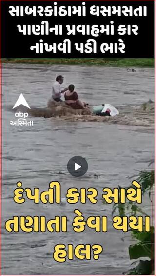 Sabarkantha Car Flooded | કાર સાથે 2 લોકો તણાયા, ધસમસતા પાણીના પ્રવાહમાં કાર નાંખવી પડી ભારે
