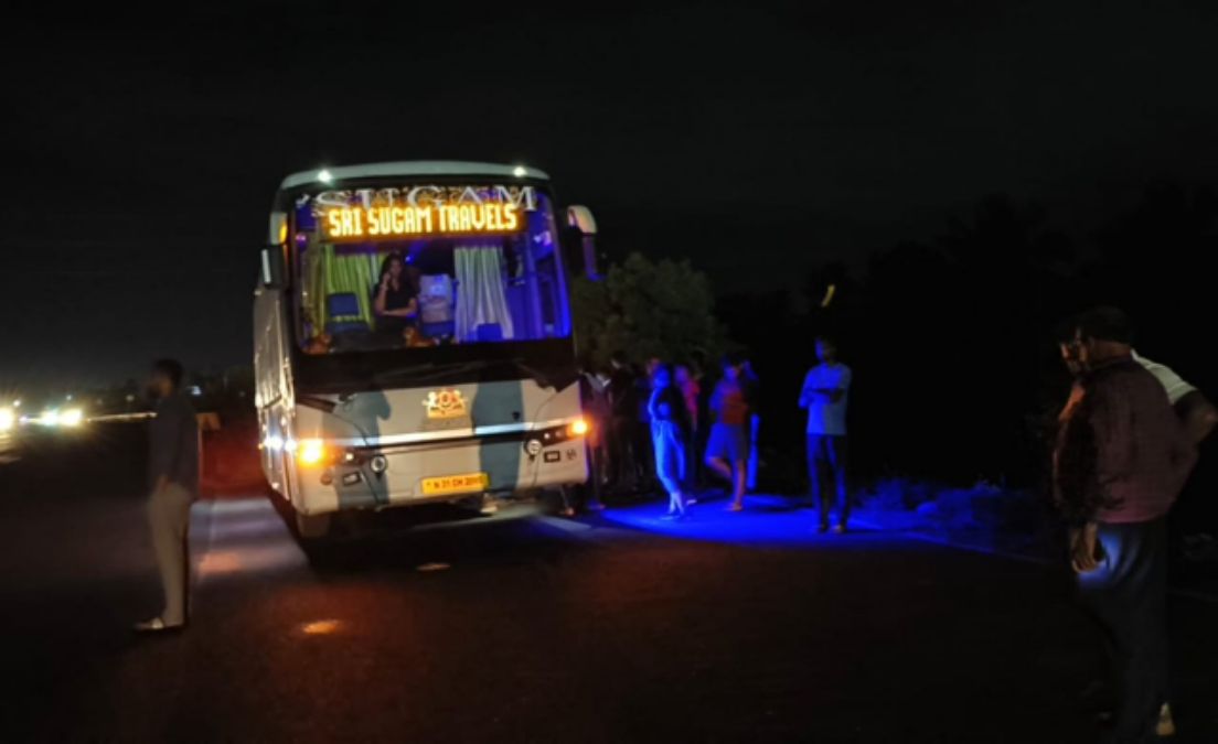”பங்களாமேடு அருகே பரபரப்பு” பேருந்து ஓட்டுநர் சாமர்த்தியத்தால் தப்பிய 40 பயணிகள்..!