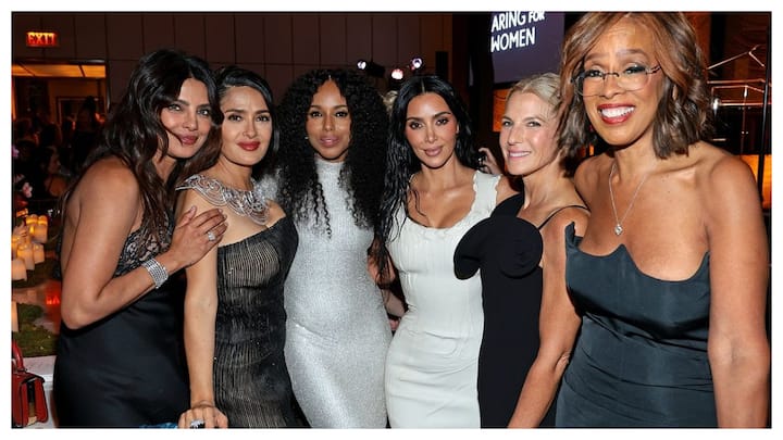 Priyanka Chopra on Tuesday shared glimpses from the Kering Foundation's third 'Caring for Women dinner', and thanked actress Salma Hayek, and her husband Francois-Henri for including her.