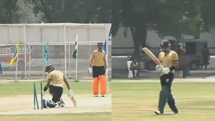 pakistan captain babar azam clean bowled by young spinner local tournament bad form continues ahead champions one day cup Watch: इससे बुरा और क्या होगा? बाबर आजम को एक बच्चे ने कर दिया क्लीन बोल्ड