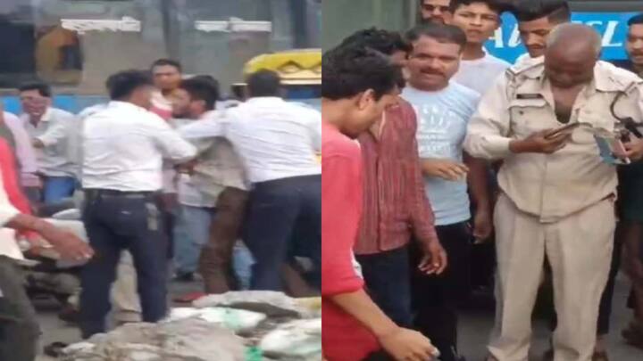 Clashes With Indore Police: इंदौर के नगर निगम चौराहे पर नशे में धुत बदमाश ने सब-इंस्पेक्टर की वर्दी फाड़ दी और पुलिसकर्मियों से धक्का-मुक्की की. घटना का वीडियो वायरल हो रहा है.