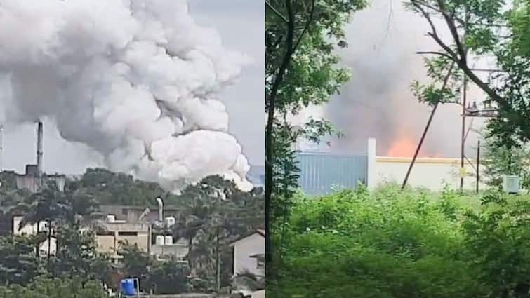 Nashik News fire broke out at firecrackers godown in Shinde village Maharashtra Marathi News Nashik Fire News : नाशिकमध्ये फटाक्याच्या गोडाऊनला भीषण आग, सर्वत्र धुराचे लोट, एकामागे एक भयंकर स्फोट