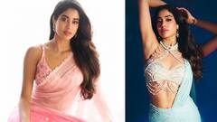 Janhvi Kapoor : ఈసారి జాన్వీ వయ్యారం ఓణి కాదు చీర కట్టింది.. దేవర ప్రమోషన్స్​లో దేవకన్య వైబ్స్ ఇస్తోన్న బ్యూటీ