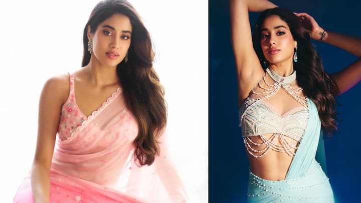 Janhvi Kapoor Latest Photos : జాన్వీ కపూర్ తన లేటెస్ట్ ఫోటోలను ఇన్​స్టాలో షేర్ చేస్తుంది. చీరకట్టులో దేవకన్యను తలపిస్తోందంటున్న దేవర బ్యూటీ.