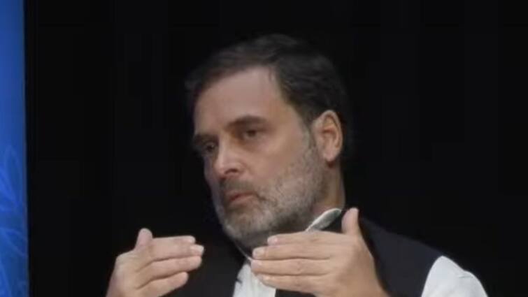 Rahul Gandhi In US Jabs PM Modi On 56 inch chest direct connection with god All History Now Rahul Gandhi In US Takes '56-Inch Chest, Direct Connection With God' Dig At PM Modi