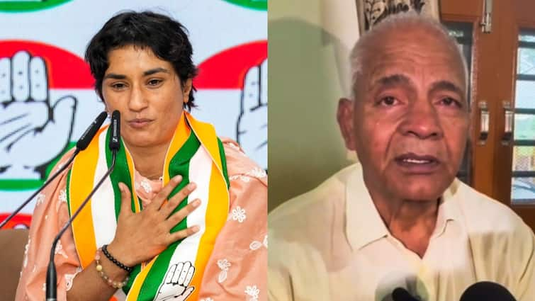 I am saddened by Vinesh Phogat entry into politics she should 2028 Olympics Mahavir Phogat is unhappy with contesting elections 'विनेश फोगाट के राजनीति में आने से दुखी हूं, उसे 2028 ओलंपिक में...', चुनाव लड़ने से खफा हैं महावीर फोगाट; जानें क्या बोले