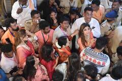 पति राज कुंद्रा और मां के साथ लालबागचा राजा के दर्शन करने पहुंचीं शिल्पा शेट्टी, रेड साड़ी में दिखीं बेहद खूबसूरत