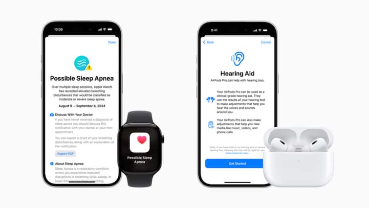 Apple Health AirPods Pro 2 Hearing Aid Watch Series 10 Sleep Apnea Tracker Details How Does It Work Apple Takes Health Seriously, Offers Sleep Apnea Tracking With Apple Watch 10, Hearing Aids With AirPods Pro 2: Details Here