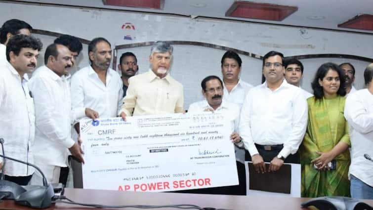 AP Electricity Employees donation for Flood Victims in Andhra Pradesh AP Floods Donation: వరద బాధితుల కోసం విద్యుత్ ఉద్యోగులు భారీ విరాళం, సీఎం చంద్రబాబుకు చెక్కు అందజేత