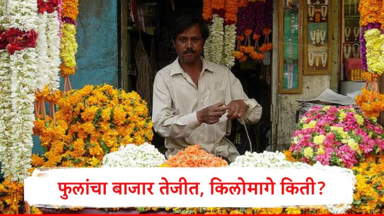 Flower Market Boom in the flower market for Mahalakshmi Ganapati how much rs for Zendu Maharashtra Flower Market: महालक्ष्मी गणपतीसाठी फुलबाजारात तेजी, झेंडूसह फुलांना किलोमागे किती रुपये द्यावे लागताहेत?