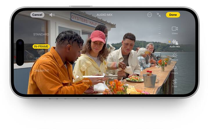 சூப்பர் அம்சங்கள்  : வாய்ஸ் மெசேஜை மெசேஜாக மாற்றுவது, நீளமான மெசேஜ்களை உங்களுக்கு புரியும் படி சிறிதாக சுருக்கி கொள்வது போன்ற ஏஐ தொழில்நுட்பம் சார்ந்த விஷயங்களை மற்றொரு செயலியை பயன்படுத்தானல் ஐபோனிலே செய்ய முடியும். கேமரா லென்ஸை நமக்கு ஏற்றவாறு அட்ஜஸ்ட் செய்ய புதிதாக டாகுள் ஒன்று கொடுக்கப்பட்டுள்ளது. குறைந்த ஒளி உள்ள இடத்திலும் சிறப்பான புகைப்படங்களை எடுக்கலாம். ஐபோனில் எடுக்கும் வீடியோக்களில் வாய்ஸ் ஓவரை மிக்ஸ் செய்து கொள்ளலாம்.