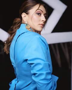 Hansika Motwani Makes A Fashion Statement In A Classy Powder Blue Pantsuit; SEE PICS