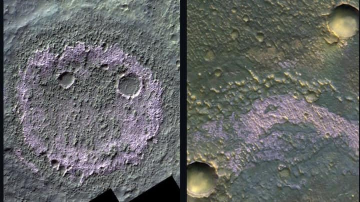 Smiley Face On Mars: मंगल ग्रह की सतह पर स्माइली फेस देखने को मिला है, जिसे देख कर लगा रहा है कि जैसे किसी ने इसे मंगल ग्रह की सतह पर उकेरा हो.