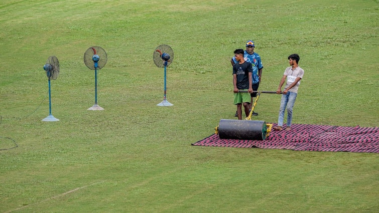 AFG vs NZ 2nd Test Greater Noida Electric Fans Afghanistan vs New Zealand Greater Noida Viral Pic Day 2 Called Off No Rain Electric Fans Used To No Avail As AFG vs NZ Test Day 2 Gets Called Off Despite No Rain