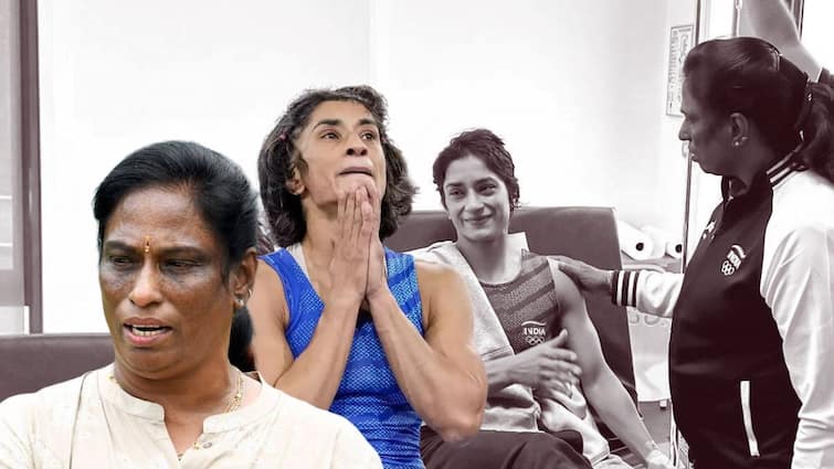 Vinesh Phogat says no support from PT Usha politics played during Olympics saga Clicked photo on hospital bed marathi news  Vinesh Phogat on PT Usha : 