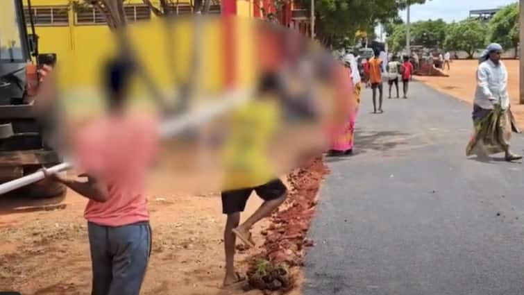 Tamil Nadu Students Made To Do Manual Labour For Udhayanidhi Visit BJP Cites Govt School Video To Slam Stalin Govt 'TN Students Made To Do Manual Labour For Udhayanidhi Visit': BJP Cites Govt School Video To Slam Stalin Govt