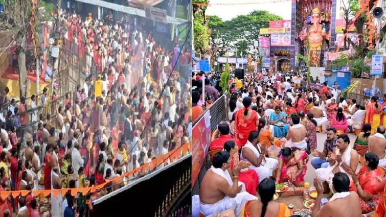 Khairatabad Ganesh 2024 Pooja With Homa Gundas At Ganesh Idol Khairatabad Ganesh : ఖైరతాబాద్‌ గణేశుడికి  280 జంటలతో భారీ ఎత్తున రుద్రహోమం