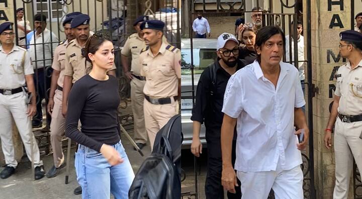 एक्ट्रेस अनन्या पांडे अपने पिता चंकी पांडे के साथ मलाइका अरोड़ा के घर पर दिखाई दीं.