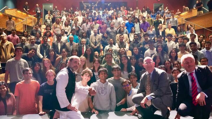 Congress leader Rahul Gandhi interacted with students and faculty at Georgetown University in Washington, DC on Monday. He said India essentially is an idea of mixing and merging and alleged that BJP and RSS have the 