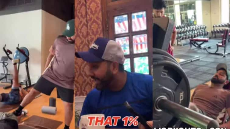 Rohit Sharma Smiles Serious Workout Session Fitness Video Ahead Of IND vs BAN Tests Chennai Kanpur Rohit Sharma Cannot Stop Smiling Amid 'Serious' Workout Sessions, Video Goes Viral | WATCH