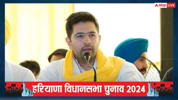 raghav chadha attacks bjp during rally in haryana assembly elections 2024 हरियाणा चुनाव: राघव चड्ढा का BJP पर निशाना, कहा- 'मिर्ची सुनने वाले ऑलवेज खुश, वैसे ही...'