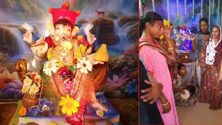 Transgender devotees made a special prayer to Ganapati Bappa with devotional songs in bhiwandi तृतीयपंथीयांचा धुमधडाक्यात गणपती बाप्पा; भक्तीगीतांसह गणरायाकडे केलीय खास प्रार्थना